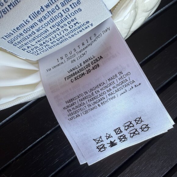 MONCLER Goose Down Padded Vanille Clutch Bag Chunky Logo Key Chain White NWOT - Picture 11 of 12